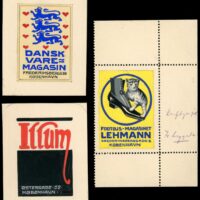 Denmark - Essays for poster stamps, hand-painted on card, probably around 1913-1915. The artist, as well as the intended printer, is unknown.