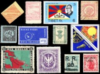 Sample of Bogus & Fantasy Stamps bogus fantasy