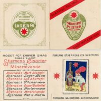 Denmark – Merry Christmas 1913 / Happy New Year 1914 advertising folder from Arbejdernes Bryggeri Stjernen (Workers’ Brewery "Star"). The advertisement on the cover is for “Tax-Free” Pilsner, because beer with alcohol content under 2.8% was not taxed until 1917. The brewery was founded, in 1902, and was owned by the workers.
