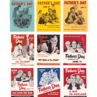 Father's Day, Stamps from the 1950's to early 1960's; not in order. Imperforate and gummed.