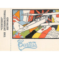 Circa 1919, the Curtiss Aeroplane Company released a glorious set of 20 labels with various images of their planes in flight. Stamps were purchased and overprinted for use as Colombia’s C2-C10 airmail postage set. Printer & artist unknown.