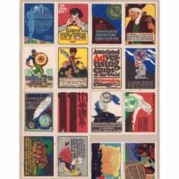16 stamps in a folding mailer "Official Poster Stamps Eleventh Annual Convention Associated Advertising Clubs of the World". Volland Co. printers, 16 different artists. 6.5" x 8.5"