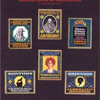 A full-page advertisement with 6 Poster Stamps attached, by printer J.G. Huch of Braunschweig Germany. Specialty: Stamps with City views published in house. Stamp titles: Stamps for Black-White drawings, Woodcuts in perfect execution, Modern Advertising Designs, 3 & 4 Color etchings of the highest quality, Electroplating of impeccable execution.