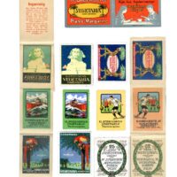 Booklet of 6 Danish poster stamps as "Transfer Pictures" (Overførings Billeder). They were issued by Steensen's Margarine, printed by Andreasen & Lachmann, and they depict well-known A&L poster stamps advertising Steensen products. Outer columns show the transfers, inner columns show the actual poster stamps. Wet images and apply to surfaces.